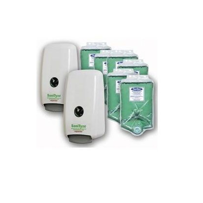 Crosstex Sanityze™ Promo Pack: (2) Sanityze Dispensers & (6) 1000ml Sanityze Pouches