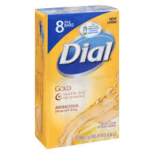 Dial® Deodorant Bar Soap, Antibacterial, Gold, 8-Bar Wrap, 4 oz - Retail Packaging