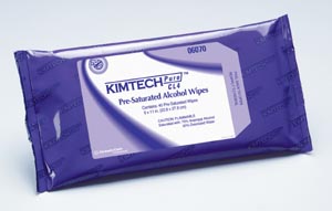 Kimberly-Clark KIMTECH PURE W4, CL4 PreSat Alcohol Wipe, White