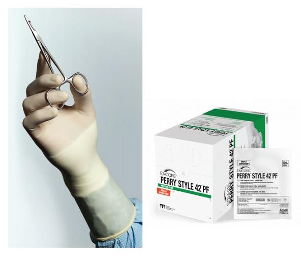 Ansell Encore Perry® Style 42 Powder Free Surgical Gloves, Latex, Beaded, Size 9