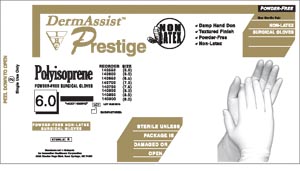 Innovative Dermassist® Prestige® Powder-Free Latex Surgical Gloves, Size 5½, Ster