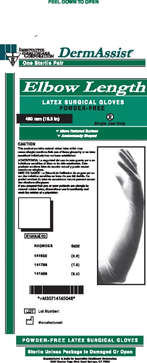 Innovative Dermassist® Elbow Length (18½") Glove, PF Textured Latex Sterile Surgical
