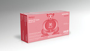 Ventyv Nitrile Powder Free Exam Glove Plus 5.0 (Kangaroo), Blue, Medium