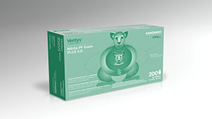 Ventyv Nitrile Powder Free Exam Glove Plus 5.0 (Kangaroo), Blue, Smal
