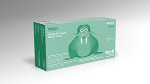 Ventyv Nitrile Powder Free Exam Glove Select 3.0 (Walrus), Cobalt Blue, Small