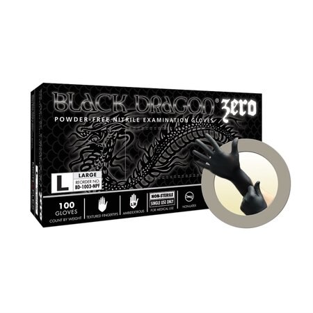 Microflex Black Dragon® Zero Powder-Free Nitrile Exam Gloves, Black, XX-Large