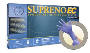 Microflex Supreno® EC Powder-Free Extended Cuff Nitrile Exam Gloves, Blue, Large