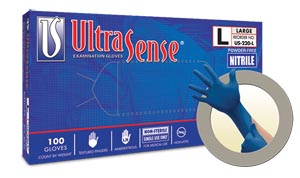 Microflex Ultrasense® Powder-Free Nitrile Exam Gloves, Blue, Large, 100/bx