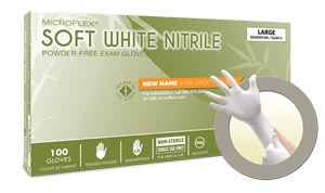 Microflex Tranquility® Powder-Free Nitrile Exam Gloves, White, X-Large