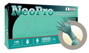 Microflex Neopro® Powder-Free Chloroprene Exam Gloves, Green, Large