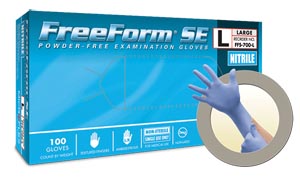Microflex Freeform® SE Powder-Free Nitrile Exam Gloves, Blue, Large
