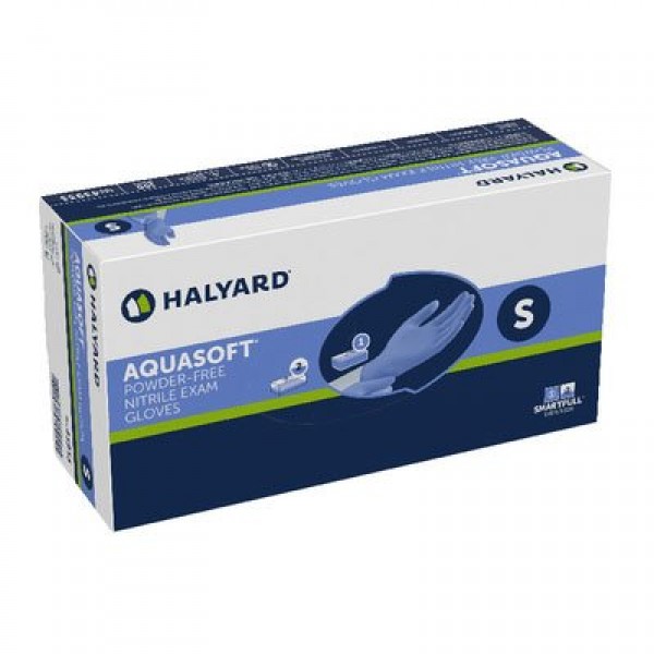 Halyard Aquasoft™ Blue Nitrile Exam Gloves, Small