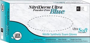 Innovative Nitriderm® Ultra Blue Nitrile Synthetic Powder-Free Non-Sterile Exam Gloves, XX-L