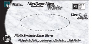 Innovative Nitriderm® Ultra White Nitrile Synthetic Powder-Free Exam Gloves, X-Small