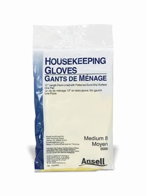 Ansell Housekeeping Gloves, Medium, 12" Length