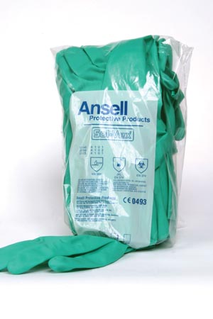 Ansell Sol-Vex® Nitrile Chemical Protection Gloves, Size 9-9½