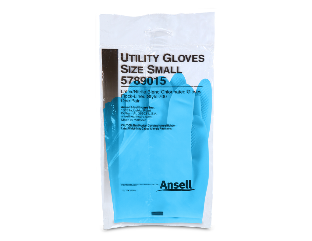 Ansell Latex/Nitrile Blend Utility Gloves, Small
