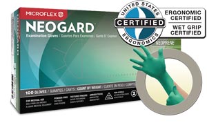 Microflex Neogard® Powder-Free Latex-Free Medical-Grade Chloroprene Exam Gloves, Large