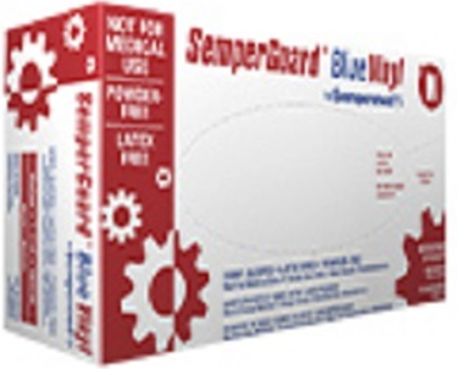 Sempermed Semperguard® Blue Vinyl Powder-Free Smooth Gloves, Medium
