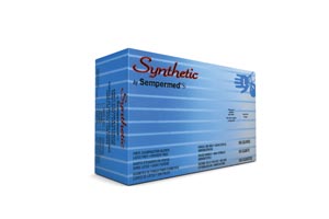 Sempermed Synthetic Vynyl Smooth Powder Free Beaded Cuff Ambidextrous Exam Glove, Large