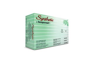 Sempermed Synthetic Vynyl Smooth Powder Free Beaded Cuff Ambidextrous Exam Glove, Small