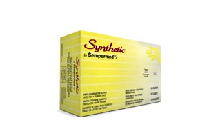 Sempermed Synthetic Vynyl Smooth Powder Free Beaded Cuff Ambidextrous Exam Glove, X-Small