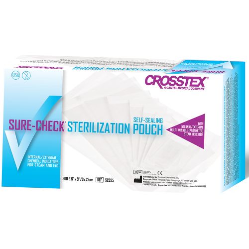 Crosstex Sure-Check Sterilization Pouches, 10.5" x 17"