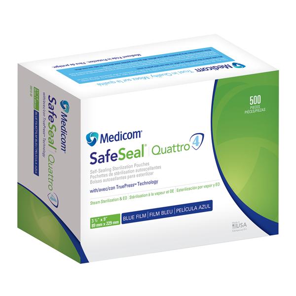 Medicom Safeseal® Quattro Sterilization Pouches, 3½&quot; x 5¼&quot;