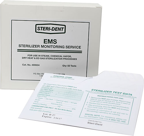 Steri-Dent Spore Test Monitoring Service, Dry Heat or Steam, Mail In 12/Box