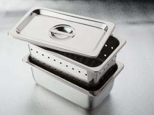 Tech-Med Stainless Steel Instrument Tray, Perforated, 10.23" x 6.29" x 3.93"
