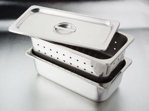 Tech-Med Stainless Steel Instrument Tray, Perforated, 12.59" x 6.85" x 3.93"