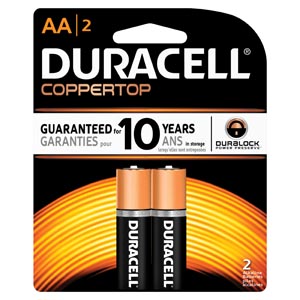Duracell® Coppertop® Alkaline Retail Battery With Duralock Power Preserve™ Tech, A