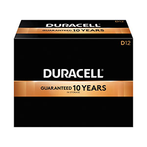 Duracell® Coppertop® Alkaline Battery With Duralock Power Preserve™ Tech, Size D, 