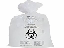 Medegen Autoclavable Waste Bags, Propylene, Clear & Black, 19" x 23"