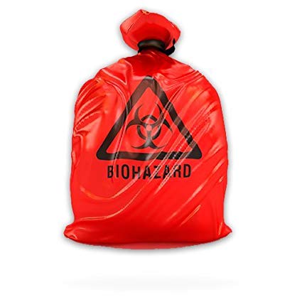 Medegen Infectious Waste Bag with Biohazard Symbol, 30&quot; x 40&quot;, Red, 3 mil, 30 Gal