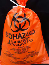 Medegen Autoclavable Biohazard Bags, 43" x 47", Orange/ Printed, 1.5 mil, 150 rl/cs