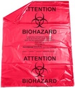 Medegen Autoclavable Biohazard Bags, 25&quot; x 45&quot;, Red/ Printed, 1.8 mil, 100 rl/cs