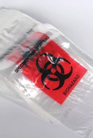 Medegen Lab Safe™ Laboratory Specimen Collection Bag, 6" x 9", Zip Closure