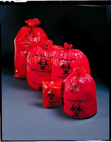 Medegen Saf-T-Seal® Waste Infectious Bags, 24&quot; x 24&quot;, 1.0 mil, 500/cs