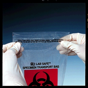 Medegen Lab Safe™ Laboratory Specimen Collection Bags, 6&quot; x 9&quot;, Adhesive Closure