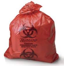 Medegen Biohazardous Infectious Waste Bag, 31" x 41" Red, 3 mil, 30 gal
