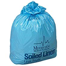 Medegen Soiled Laundry Bag, 30½" x 41, Blue/ Black, 1.2 mil, 25/bx