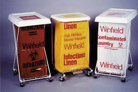 Medegen Hamper Bags, 38" x 45", 1.2 mil, Red, "Biohazardous Waste"