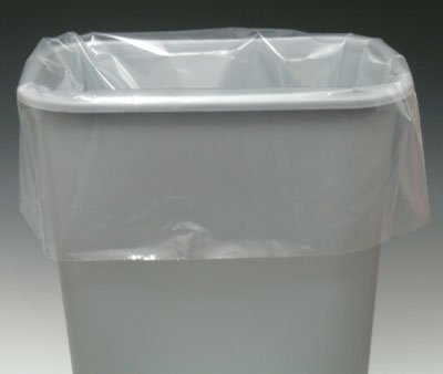 Medegen Polyethylene Can Liners, 30" x 41" x 28", Clear, Low Density, Side Gusset, 1 mil