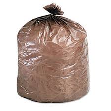 Medegen Polyethylene Can Liners, 38" x 55", Brown, .8 mil