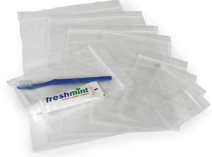 New World Imports Reclosable Clear Bag with White Block, 2 mil, 2" x 3"