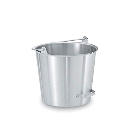Medegen Utility Pail with Slide Handle, Tapered, 13.9"L, 12" x 9½" x 10 1/3", Stainless S