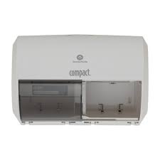 Georgia-Pacific Compact® Toliet Paper Dispenser, 2-Roll, Side x Side, Coreless, White