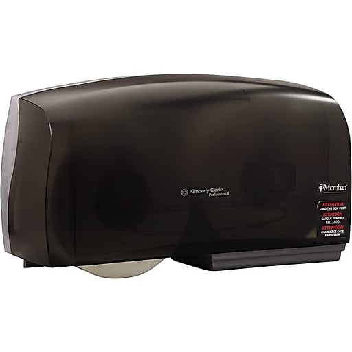 Kimberly-Clark Bath Tissue Dispensers, Coreless JRT Twin, Smoke