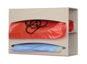 Bowman Bag Dispenser, Double, Holds Two Rolls of Bags up to 9" Long, Quartz ABS Plastic
